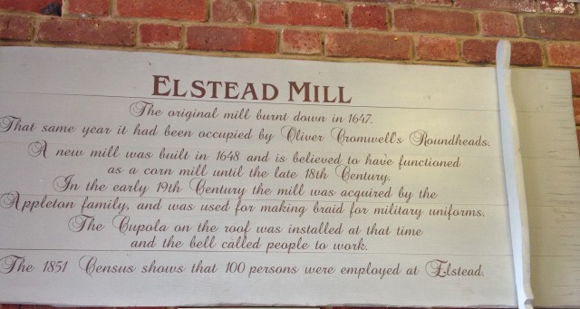 Elstead Mill plaque. Taken September 2014